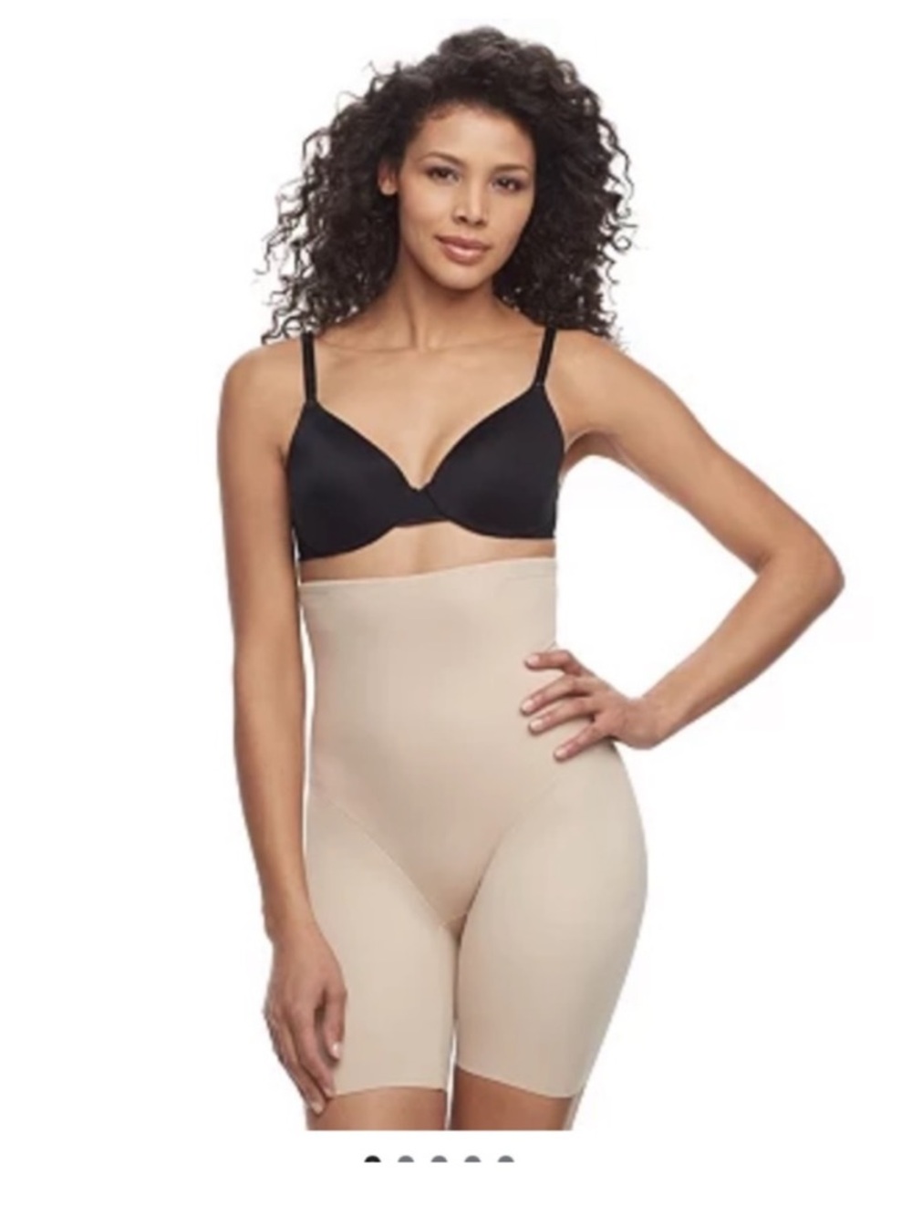 Naomi & Nicole Luxe Shaping Hi-Waist Thigh Slimmer Back Magic Cupid Nude XL NWT